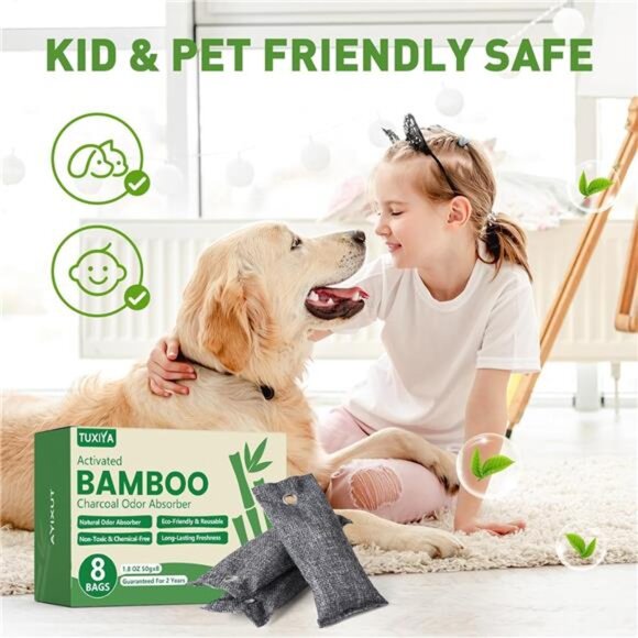 8 Pack Activated Charcoal Odor Absorber, Odor Eliminator for Strong 0dor,Shoe - Picture 5 of 8